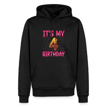 It's My 4th Birthday | Sprinkles Thematic - Men’s Premium Organic Hoodie - black - Front - Nico (187cm)