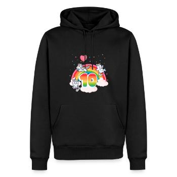 10ème anniversaire Dabbing Llama Licorne Paresseux | dixième - Sweat à capuche Premium bio Homme - noir - Devant - Nico (187cm)