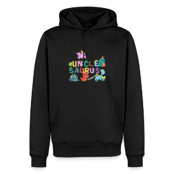 Oncle Saurus | Tshirt de dinosaure Rawr | Famille - Sweat à capuche Premium bio Homme - noir - Devant - Nico (187cm)