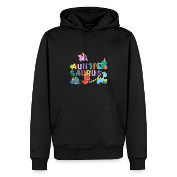 Aunt Saurus | Rawr Dinosaur Tshirt | Family - Men’s Premium Organic Hoodie - black - Front - Nico (187cm)