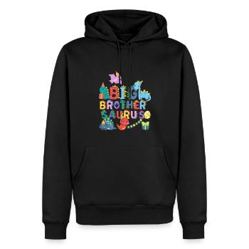Big brother Saurus | Rawr Dinosaur Tshirt | - Men’s Premium Organic Hoodie - black - Front - Nico (187cm)