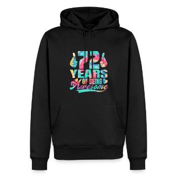 72. Geburtstag Oder Jahrestag 72 Years Of Being - Männer Premium Bio Hoodie - Schwarz - Vorne - Nico (187cm)