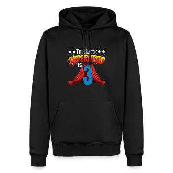Ce petit super-héros a 3 ans - Sweat à capuche Premium bio Homme - noir - Devant - Nico (187cm)