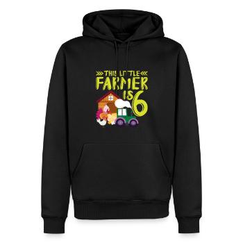 This small farmer is 6 farm more thematic - Men’s Premium Organic Hoodie - black - Front - Nico (187cm)
