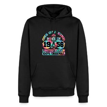 Unique Born 1956 Édition Limitée - Sweat à capuche Premium bio Homme - noir - Devant - Nico (187cm)