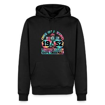 Unique Né en 1952 Édition Limitée - Sweat à capuche Premium bio Homme - noir - Devant - Nico (187cm)
