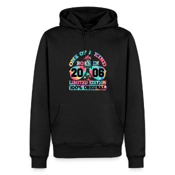 Unique Born 2006 Limited Edition - Men’s Premium Organic Hoodie - black - Front - Nico (187cm)