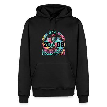 Unique Né en 2008 Édition Limitée - Sweat à capuche Premium bio Homme - noir - Devant - Nico (187cm)