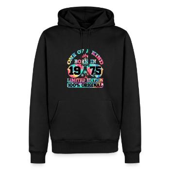 Unique Né en 1975 Édition Limitée - Sweat à capuche Premium bio Homme - noir - Devant - Nico (187cm)