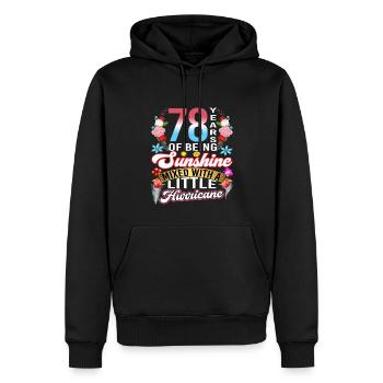 78 years of sunshine mixed with a small - Men’s Premium Organic Hoodie - black - Front - Nico (187cm)