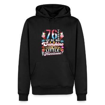 76 years of sunshine mixed with a small - Men’s Premium Organic Hoodie - black - Front - Nico (187cm)