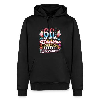 66 years of sunshine mixed with a small - Men’s Premium Organic Hoodie - black - Front - Nico (187cm)