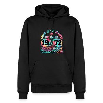 Unique Born 1972 Limited Edition Summer - Men’s Premium Organic Hoodie - black - Front - Nico (187cm)