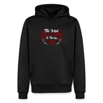 Cette légende de l’encre fête ses 39 ans Fantastic 39. - Sweat à capuche Premium bio Homme - noir - Devant - Nico (187cm)