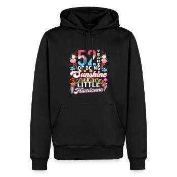 52 years of sunshine mixed with a small - Men’s Premium Organic Hoodie - black - Front - Nico (187cm)
