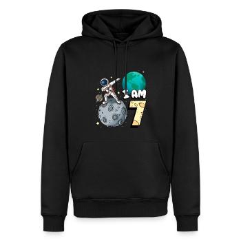 Je suis astronaute de 7 chambres enfant Moon Walker 7. - Sweat à capuche Premium bio Homme - noir - Devant - Nico (187cm)