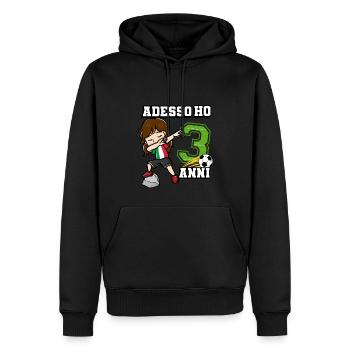 Fußballmädchen It's My 3 Birthday Italienische - Männer Premium Bio Hoodie - Schwarz - Vorne - Nico (187cm)