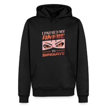 J’ai mis en pause mon anime pour obtenir mon diplôme | Anime Lover | - Sweat à capuche Premium bio Homme - noir - Devant - Nico (187cm)
