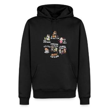 Cute Funny Cat Pun | Cute cat - Men’s Premium Organic Hoodie - black - Front - Nico (187cm)