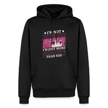 Pas étrange, je suis juste plus créatif | - Sweat à capuche Premium bio Homme - noir - Devant - Nico (187cm)