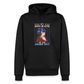 My Soulmate Is An Anime Young | - Men’s Premium Organic Hoodie - black - Front - Nico (187cm)