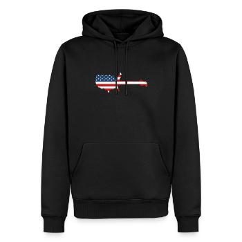 Inspiré américain par la guitare électrique - Sweat à capuche Premium bio Homme - noir - Devant - Nico (187cm)