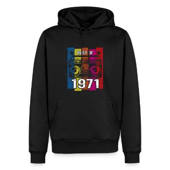 Best Of 1971 Stereo Radio Kassettenspieler - Männer Premium Bio Hoodie - Schwarz - Vorne - Nico (187cm)