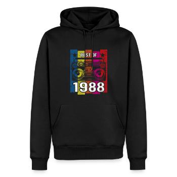 Best Of 1988 Stereo Radio Kassettenspieler - Männer Premium Bio Hoodie - Schwarz - Vorne - Nico (187cm)