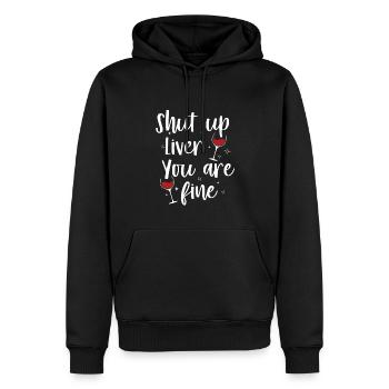 Tais-toi foie tu vas bien | Buveur de Bourbon - Sweat à capuche Premium bio Homme - noir - Devant - Nico (187cm)