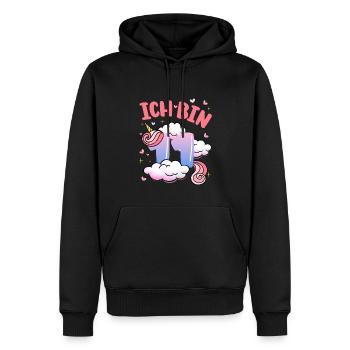 Ich Bin 11 Jahre Alt | Einhorn-thema | 11. - Männer Premium Bio Hoodie - Schwarz - Vorne - Nico (187cm)