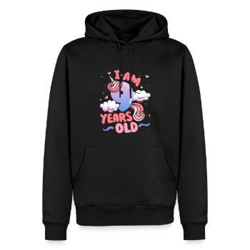 Ich Bin 9 Jahre Alt | Einhorn-thema | 9. - Männer Premium Bio Hoodie - Schwarz - Vorne - Nico (187cm)