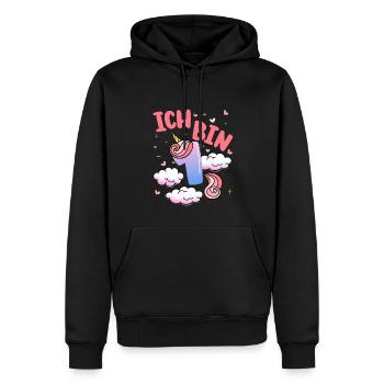 Ich Bin 1 Jahre Alt | Einhorn-thema | 1. - Männer Premium Bio Hoodie - Schwarz - Vorne - Nico (187cm)