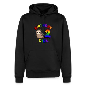 Anniversaire 2 Filles Mignon Bébé Paresseux - Sweat à capuche Premium bio Homme - noir - Devant - Nico (187cm)