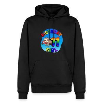 Geburtstag 11 Mädchen Süßes Baby Faultier - Männer Premium Bio Hoodie - Schwarz - Vorne - Nico (187cm)