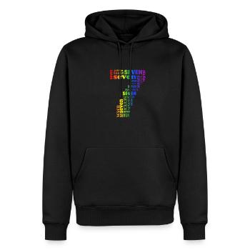 Seven 7th Birthday | Coldorful Words Themed - Männer Premium Bio Hoodie - Schwarz - Vorne - Nico (187cm)