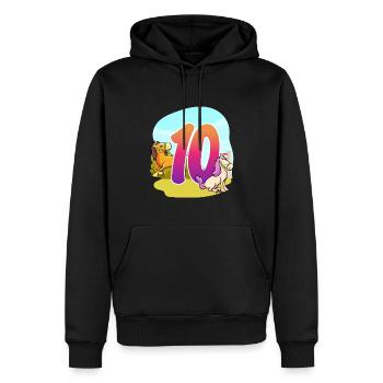 10ème anniversaire Équitation à cheval Thème Dix Fête - Sweat à capuche Premium bio Homme - noir - Devant - Nico (187cm)