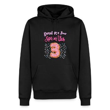 Donut Lose Your Sprinkles 3. Geburtstag | Donut - Männer Premium Bio Hoodie - Schwarz - Vorne - Nico (187cm)