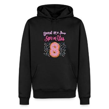 Donut Lose Your Sprinkles 8. Geburtstag | Donut - Männer Premium Bio Hoodie - Schwarz - Vorne - Nico (187cm)