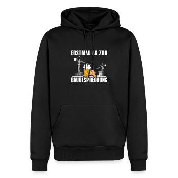 FIRST OFF TO THE BAUBESPRENCHUNG beer lovers - Men’s Premium Organic Hoodie - black - Front - Nico (187cm)