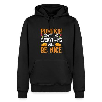 Épice de citrouille et tout sera bien costume d’Halloween - Sweat à capuche Premium bio Homme - noir - Devant - Nico (187cm)