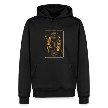 Squelettes effrayants Hexagramme Icône Halloween - Sweat à capuche Premium bio Homme - noir - Devant - Nico (187cm)