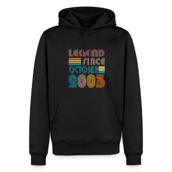 Octobre 2003 né en | Génial depuis octobre 2003 - Sweat à capuche Premium bio Homme - noir - Devant - Nico (187cm)