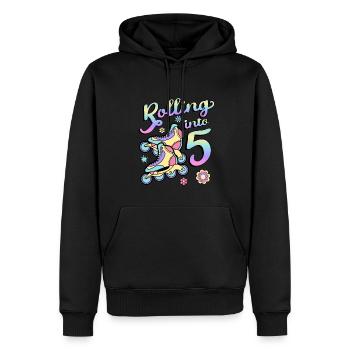 Rouler en 5 patins à roulettes 5e année - Sweat à capuche Premium bio Homme - noir - Devant - Nico (187cm)