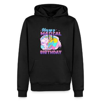 Alles Gute Zum Magischen 7. Geburtstag Einhorn - Männer Premium Bio Hoodie - Schwarz - Vorne - Nico (187cm)