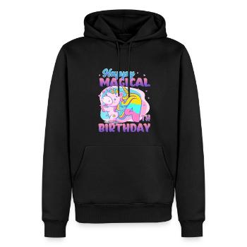 Alles Gute Zum Magischen 4. Geburtstag Einhorn - Männer Premium Bio Hoodie - Schwarz - Vorne - Nico (187cm)