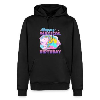 Alles Gute Zum 8. Geburtstag Einhorn Pony - Männer Premium Bio Hoodie - Schwarz - Vorne - Nico (187cm)