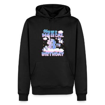 Happy Magical 8th Birthday Unicorn Pony - Men’s Premium Organic Hoodie - black - Front - Nico (187cm)