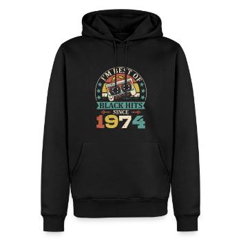 I'm Best Of Black Hits Seit 1974 Kassette - Männer Premium Bio Hoodie - Schwarz - Vorne - Nico (187cm)