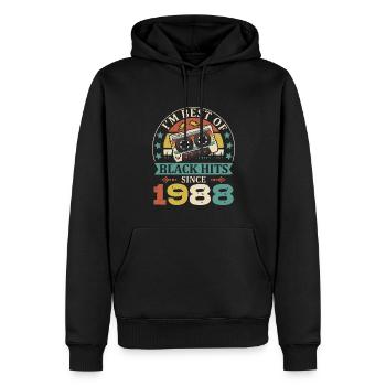 I'm Best Of Black Hits Seit 1988 Kassette - Männer Premium Bio Hoodie - Schwarz - Vorne - Nico (187cm)