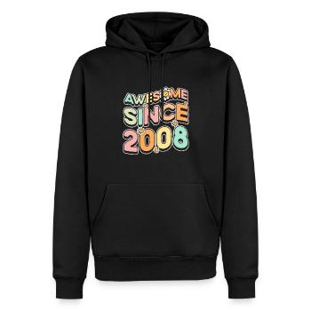 Fantastique depuis 2008 Thème floral - Sweat à capuche Premium bio Homme - noir - Devant - Nico (187cm)
